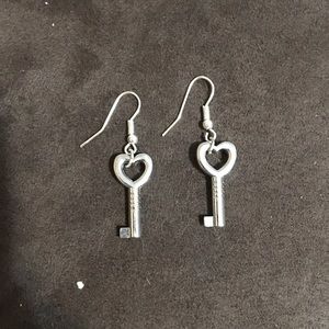 demonia heart key earrings